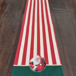 Trilho Homemade Listras Com Papai Noel 180 X 40 Cm