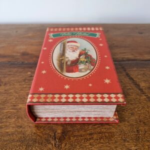 Caixa Livro Vintage Papai Noel Com Presentes Gd