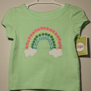 Camiseta Verde Nuvens Mc 12 Meses