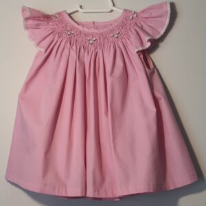 Vestido Favo Rosa Forte Bordado Branco M