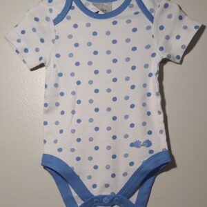 Body Branco Bolas Azuis Mc 6 A 9 Meses