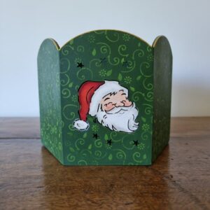 Porta Panetone Sextavado Rosto Noel E Feliz Natal