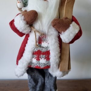 Papai Noel 45cm Com Esqui E Saco Presente