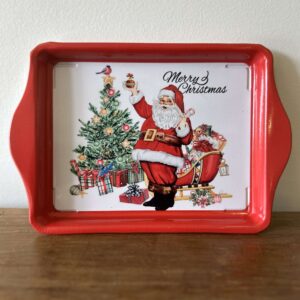 Bandeja Mini Metal Papai Noel com Árvore