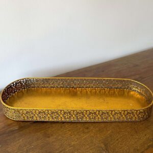 Bandeja Oval Metal Dourado Arabesco GD