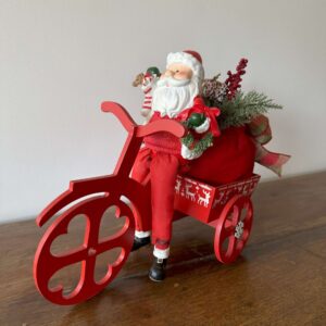 Papai Noel No Triciclo Vermelho com Renas