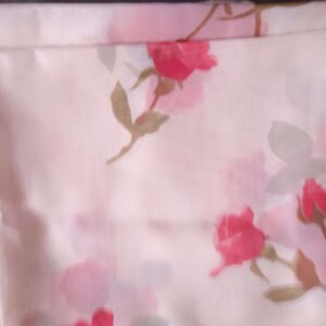 TOALHA ORGANZA ROSAS 5X1,50